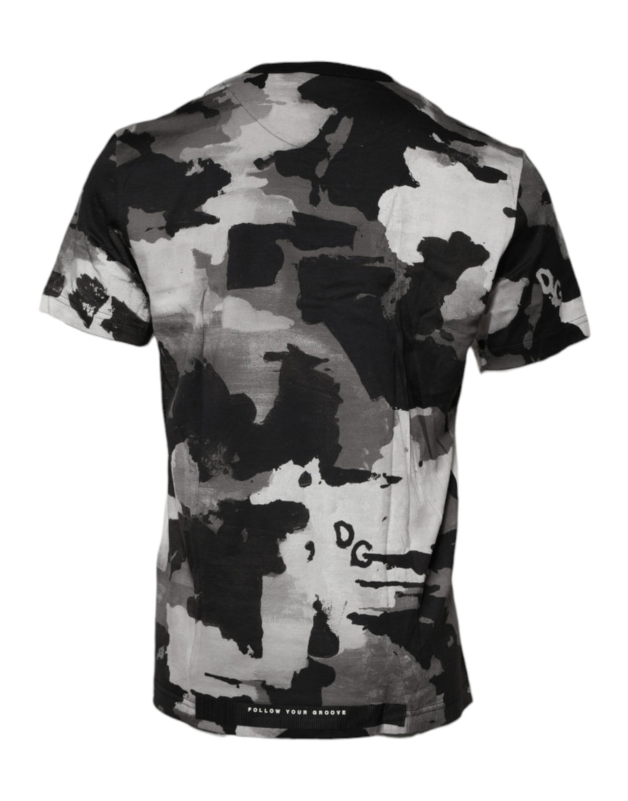 Dolce & Gabbana Multicolor Camouflage Crew Neck T-Shirt
