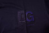 Dolce & Gabbana Marineblaues DG Logo Baumwoll-T-Shirt mit Rundhalsausschnitt