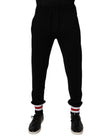 Dolce & Gabbana Schwarze Jogginghose aus Wolle mit mittlerer Taille