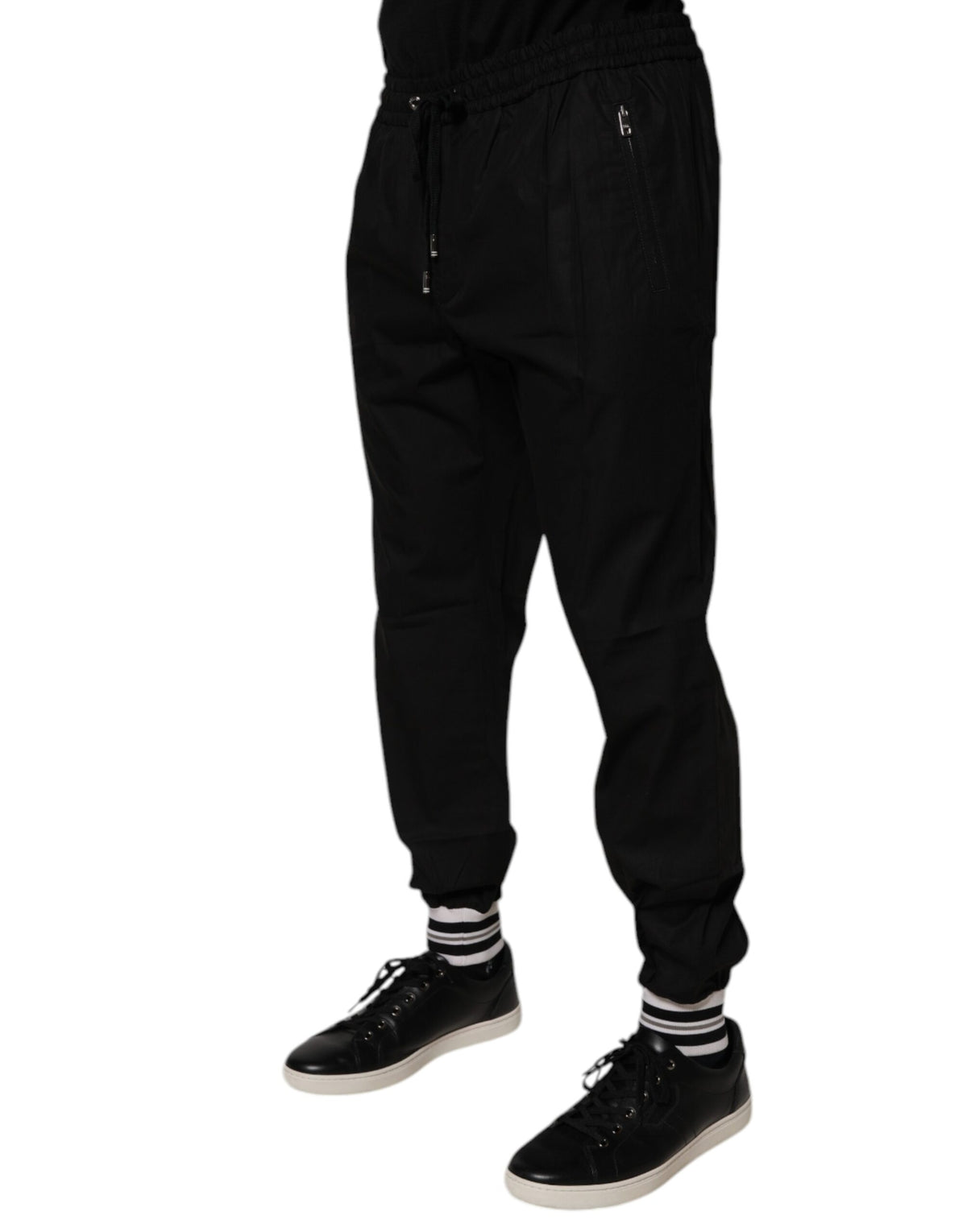 Dolce & Gabbana Black Cotton Men's Jogger Sweatpants Trousers