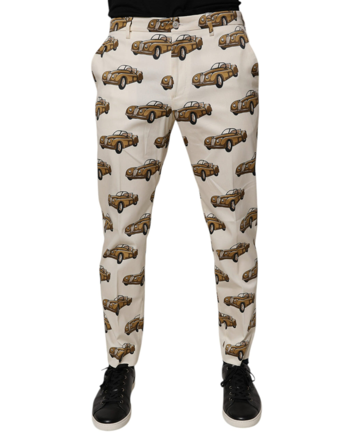 Dolce & Gabbana Off White Cars Cotton Skinny Men's Denim Jeans