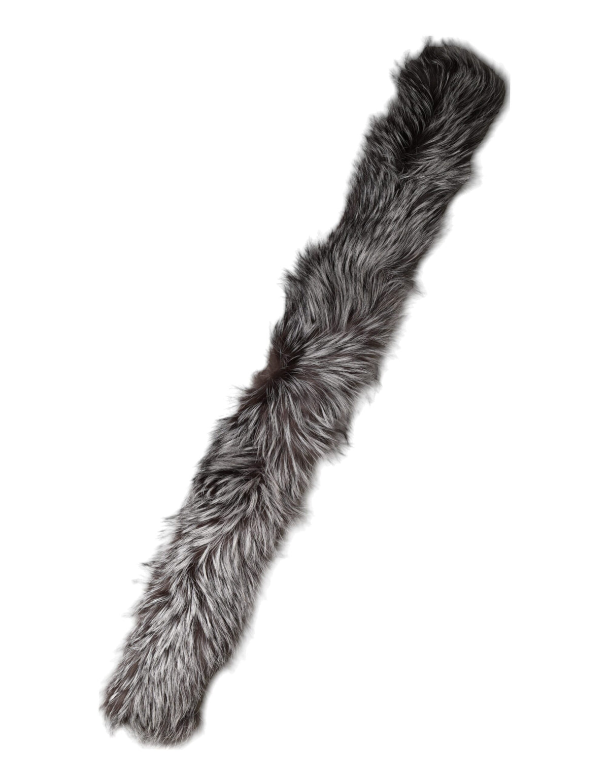 Dolce & Gabbana Grey Fox Fur Neck Wrap Warmer Winter Scarf