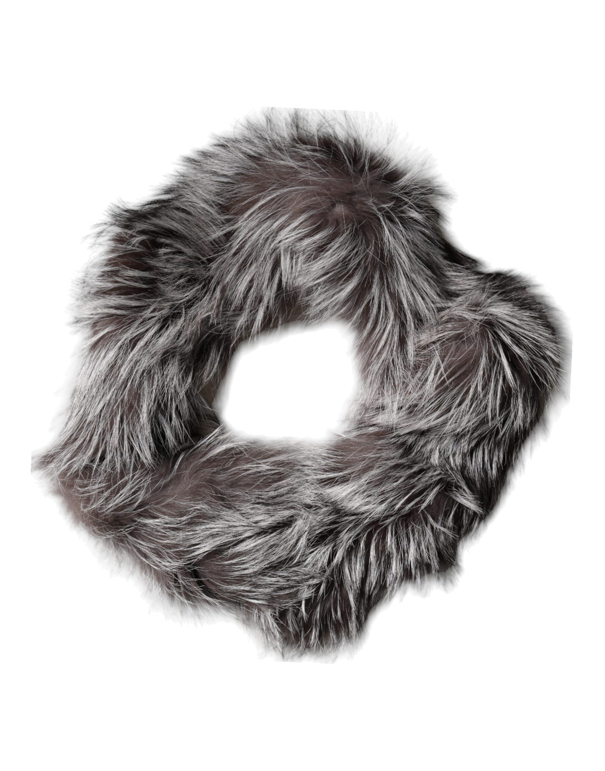 Dolce & Gabbana Grey Fox Fur Neck Wrap Warmer Winter Scarf