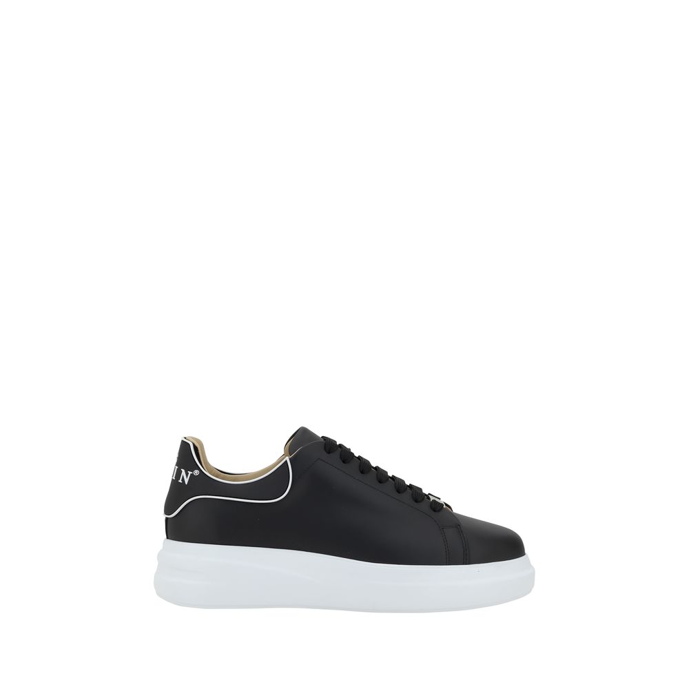 Philipp Plein Black Bos Taurus Calf Leather Low-Top Sneakers
