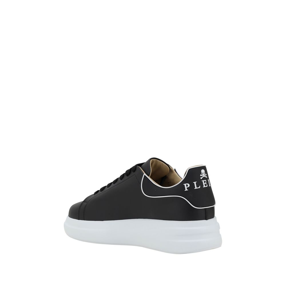 Philipp Plein Black Bos Taurus Calf Leather Low-Top Sneakers
