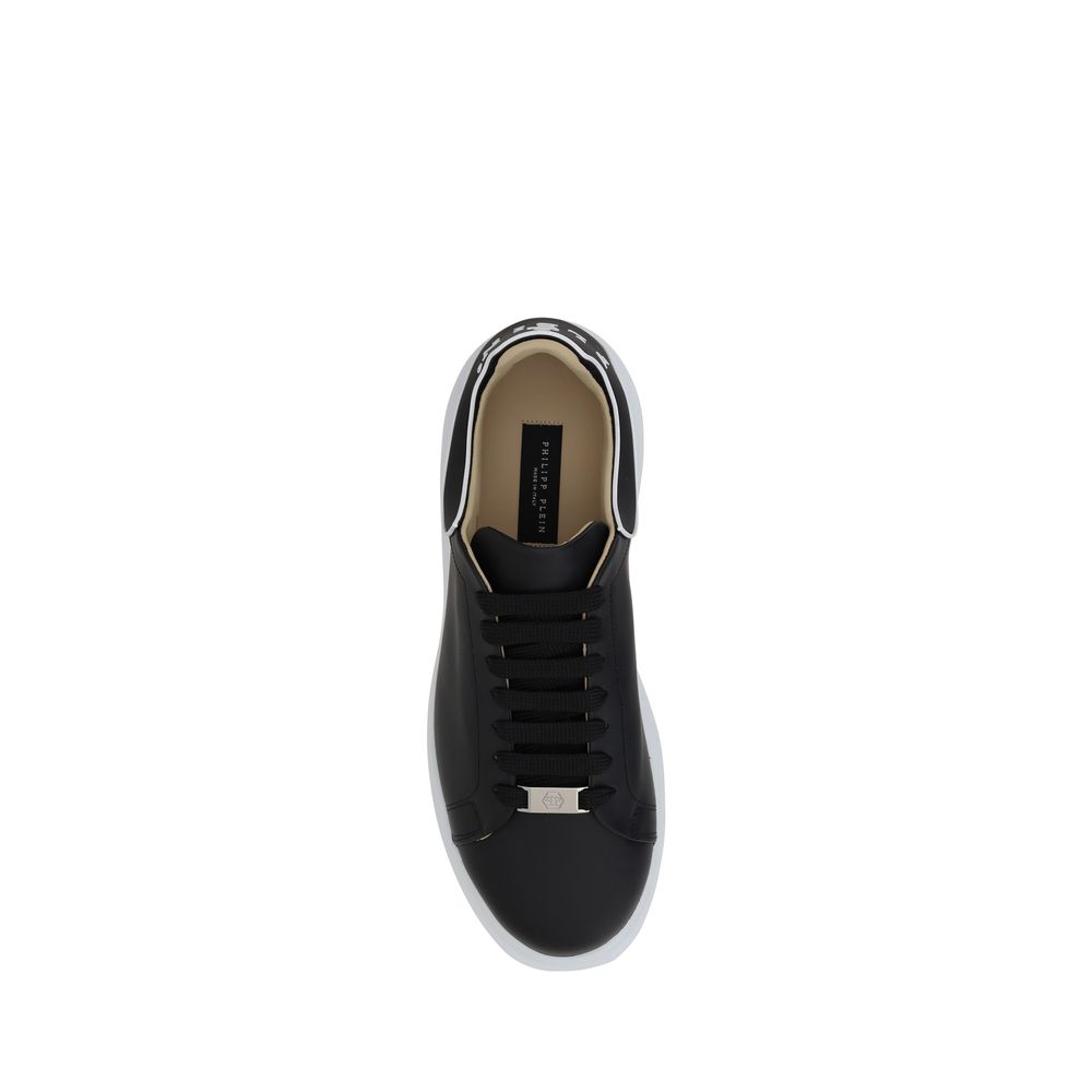 Philipp Plein Black Bos Taurus Calf Leather Low-Top Sneakers