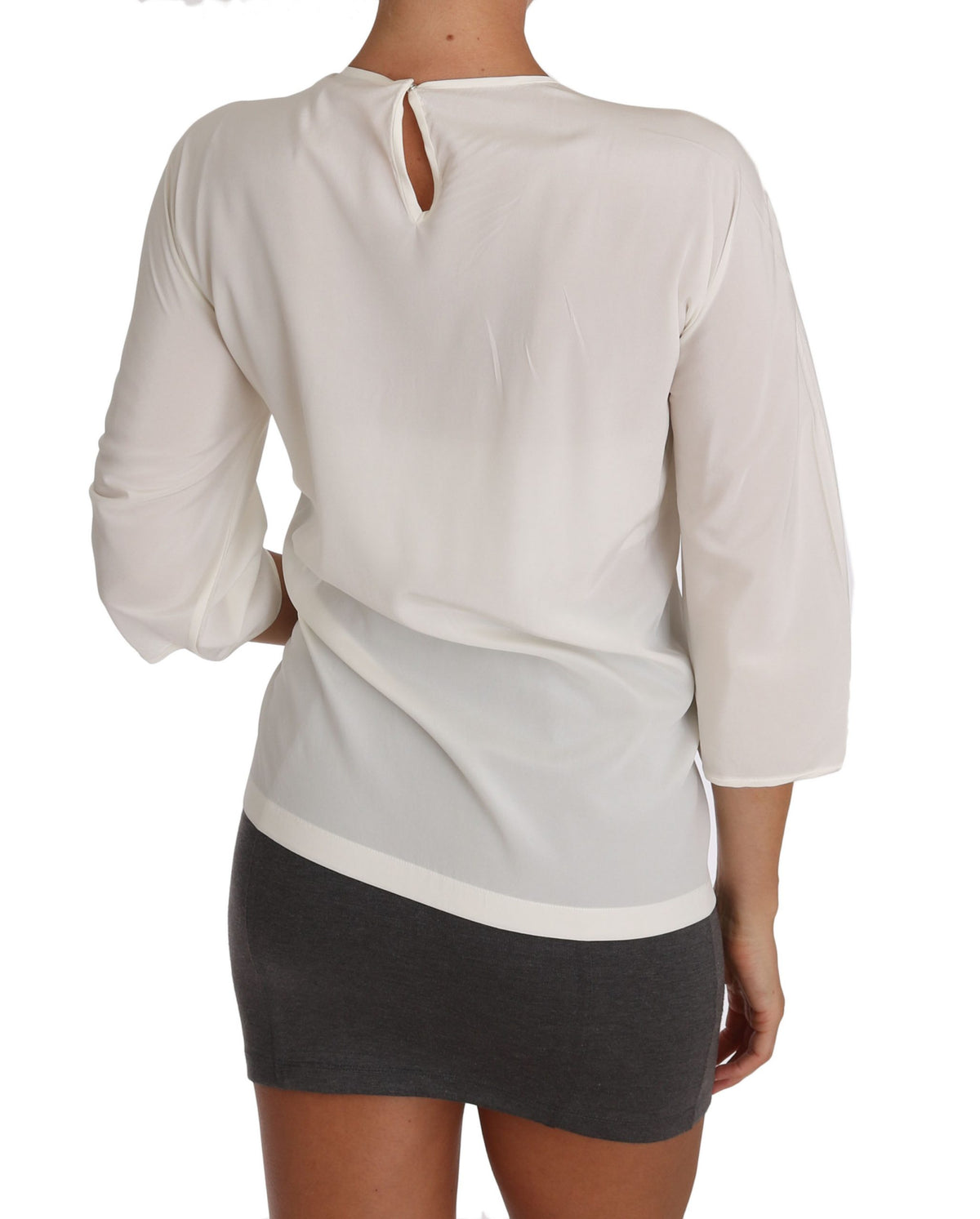 Dolce & Gabbana White Silk T-Shirt #dgfamily Blouse