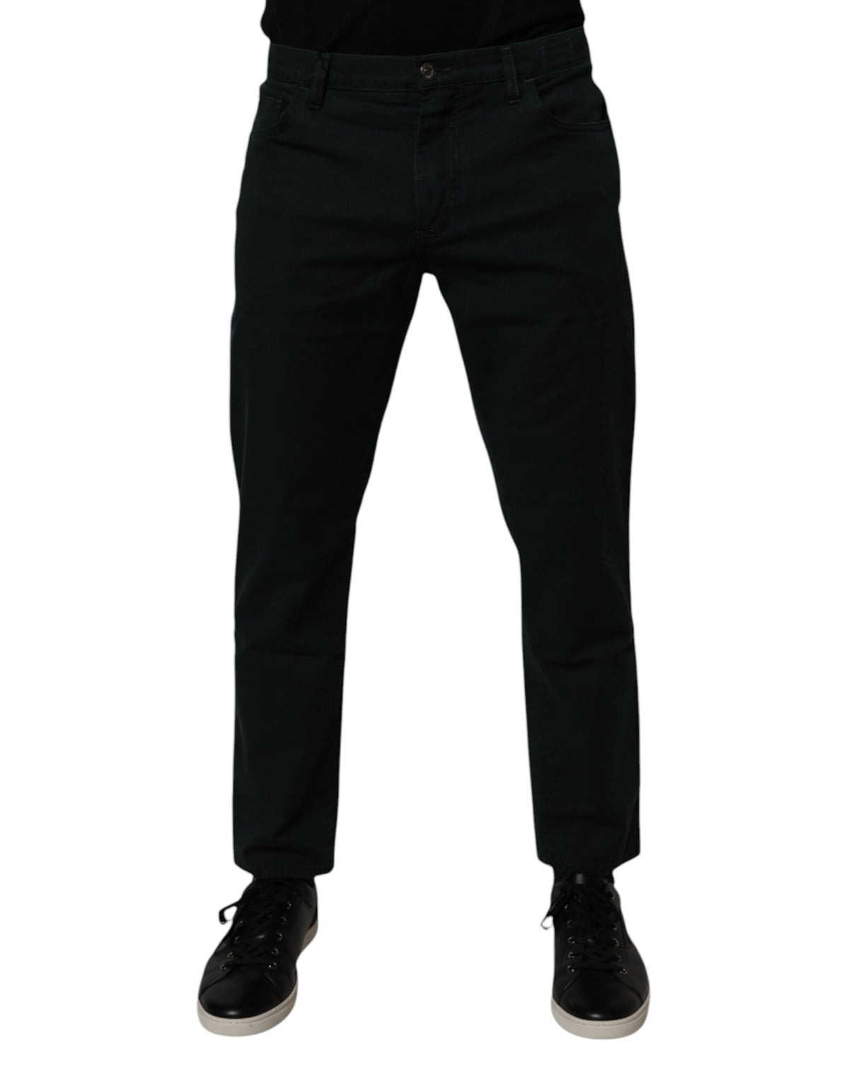 Dolce & Gabbana Dark Green Cotton Loose Men's Denim Jeans