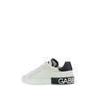 Dolce & Gabbana Weiße Low-Top-Sneaker aus Kalbsleder Bos Taurus