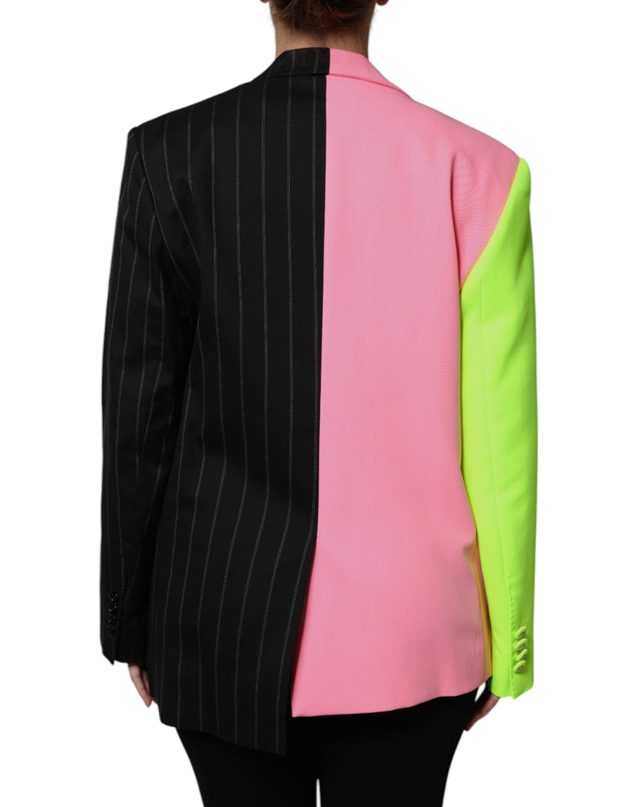 Dolce & Gabbana Multicolor Patchwork verschönerte Manteljacke