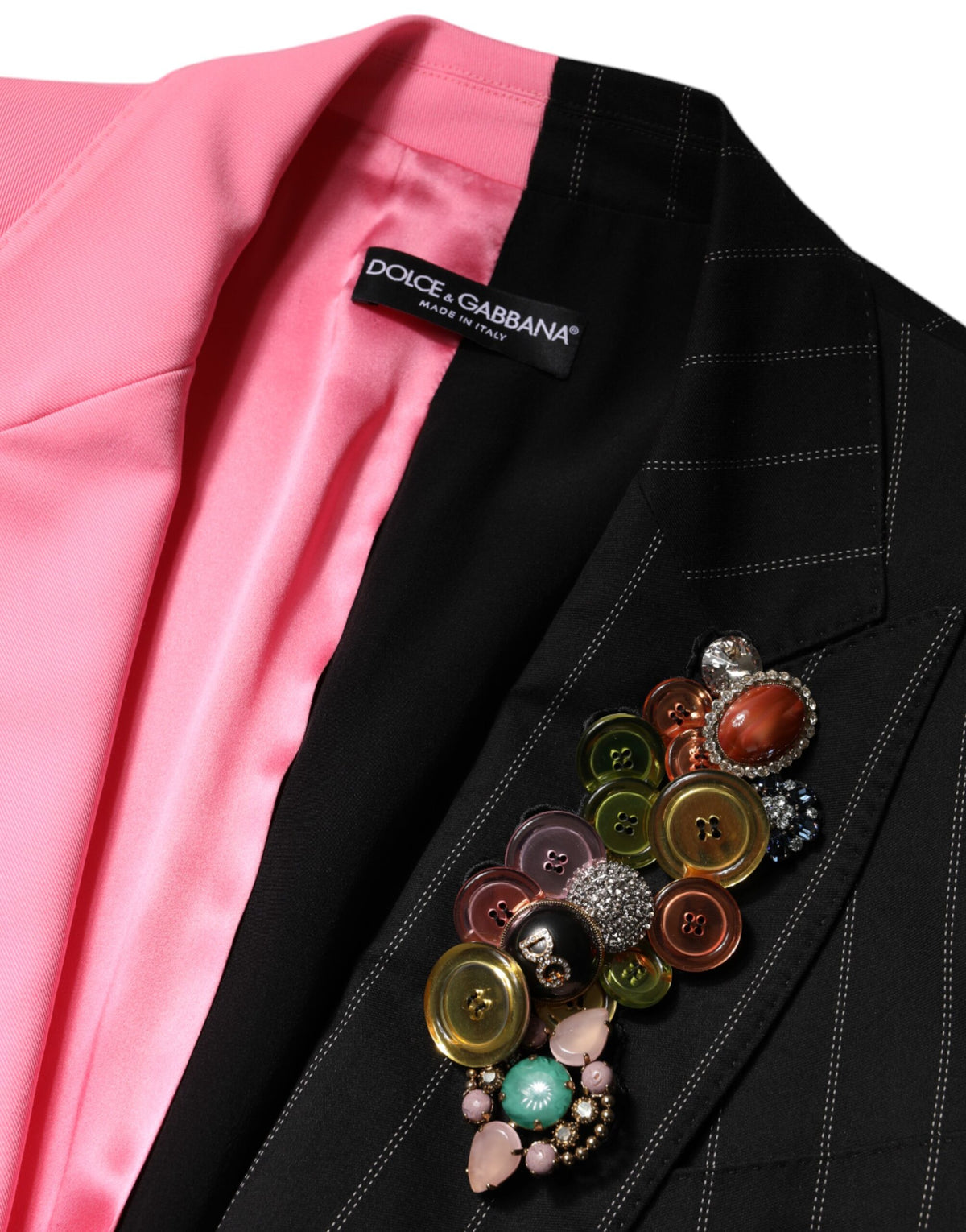 Dolce & Gabbana Multicolor Patchwork verschönerte Manteljacke