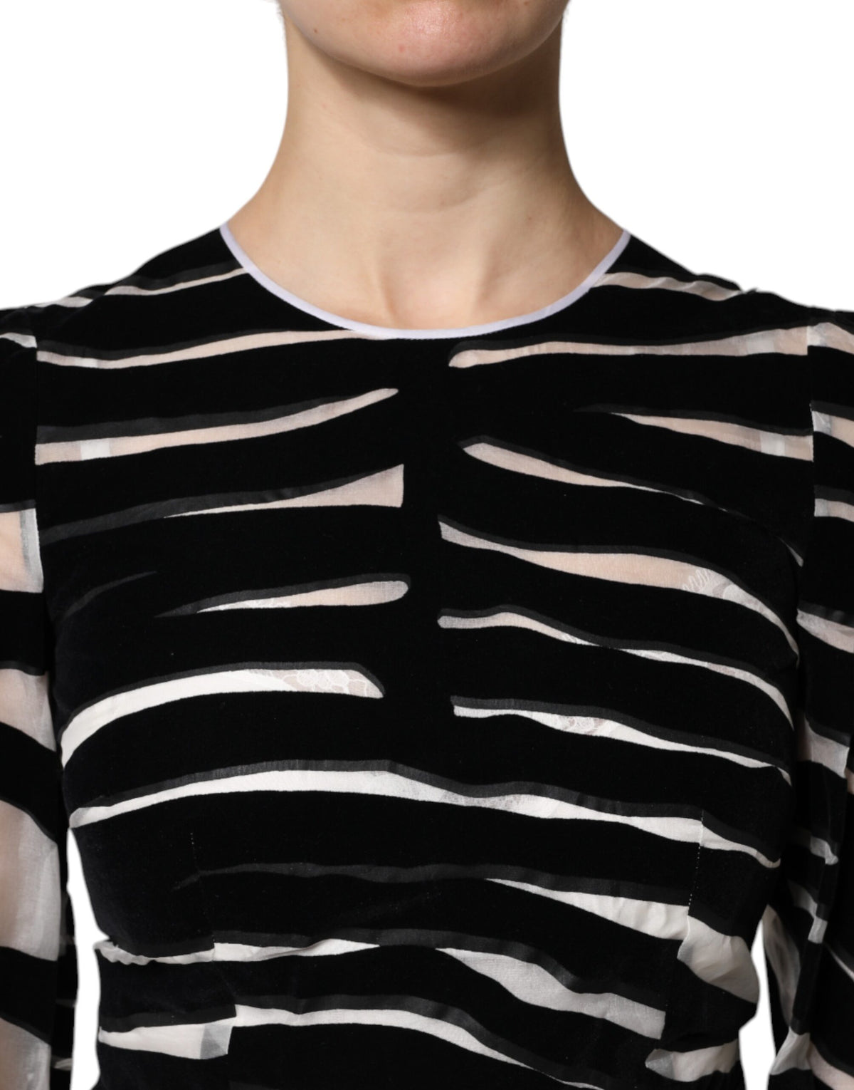 Dolce & Gabbana Black White Zebra A-Line Sheath Dress Mini Dress