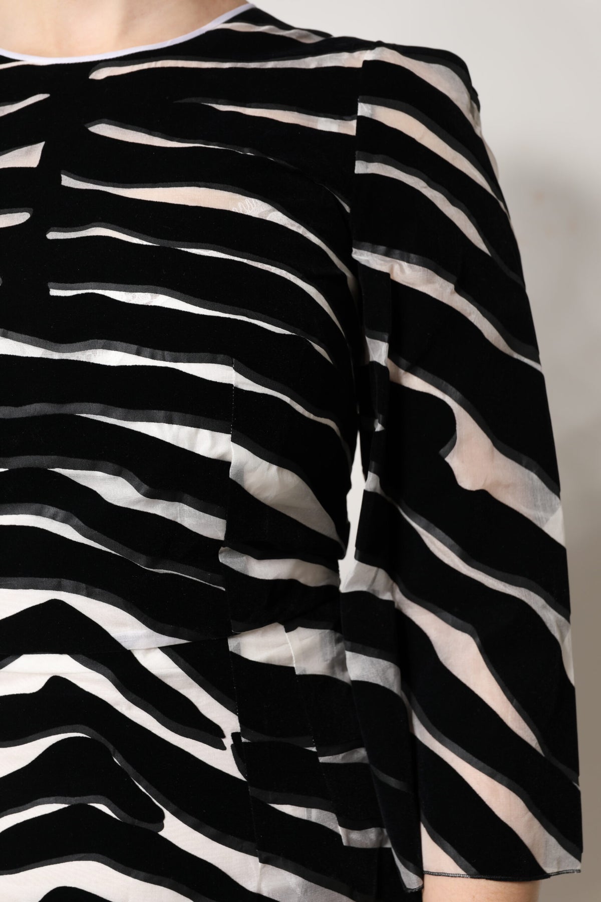 Dolce & Gabbana Black White Zebra A-Line Sheath Dress Mini Dress