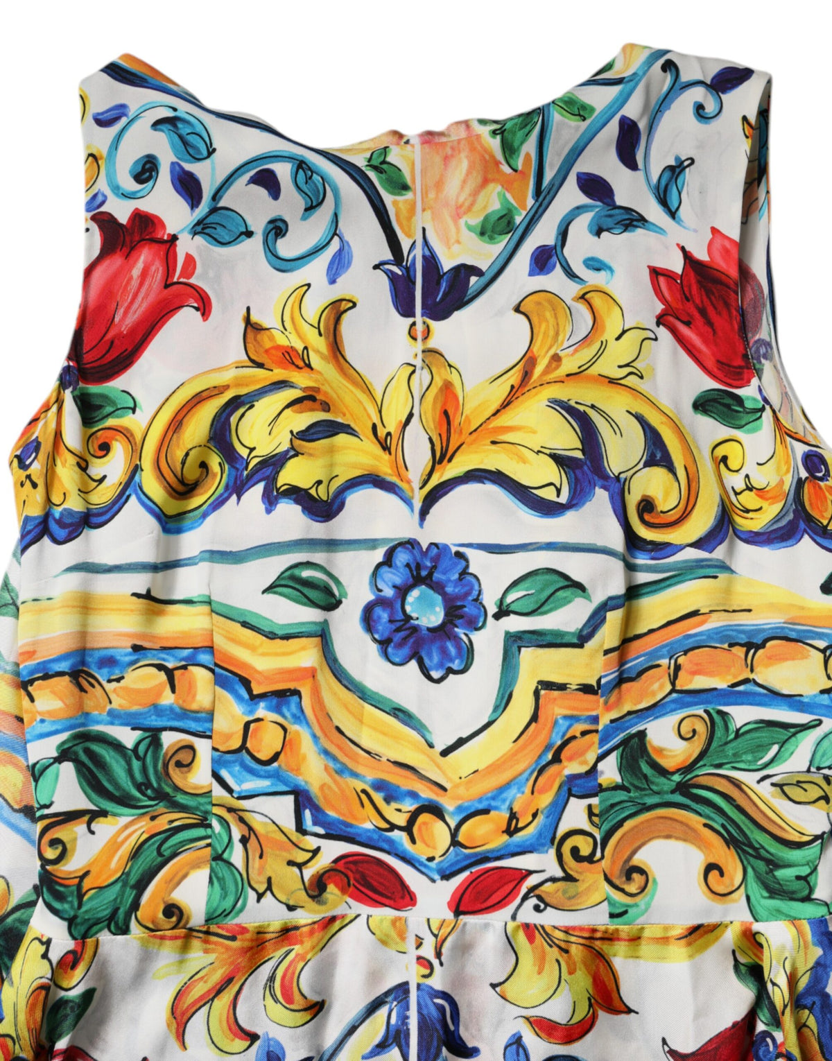 Dolce & Gabbana Multicolor Majolica Kaftan Short-Sleeve Maxi Dress