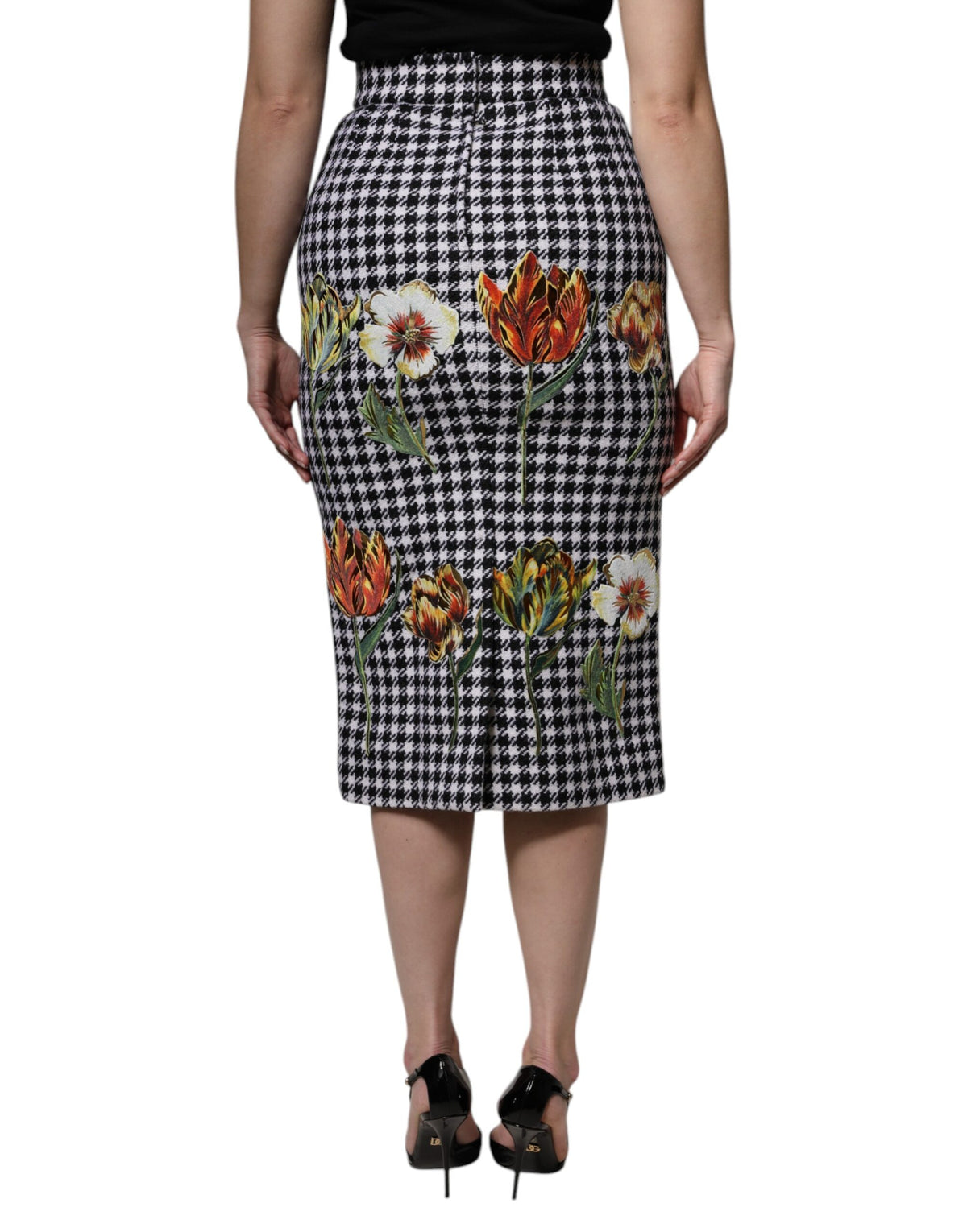 Dolce & Gabbana Multicolor Floral Print High-Waist Pencil Skirt