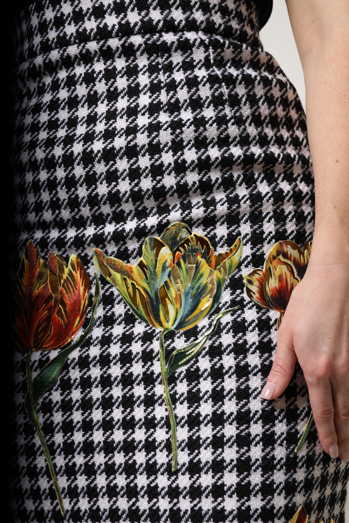 Dolce & Gabbana Multicolor Floral Print High-Waist Pencil Skirt