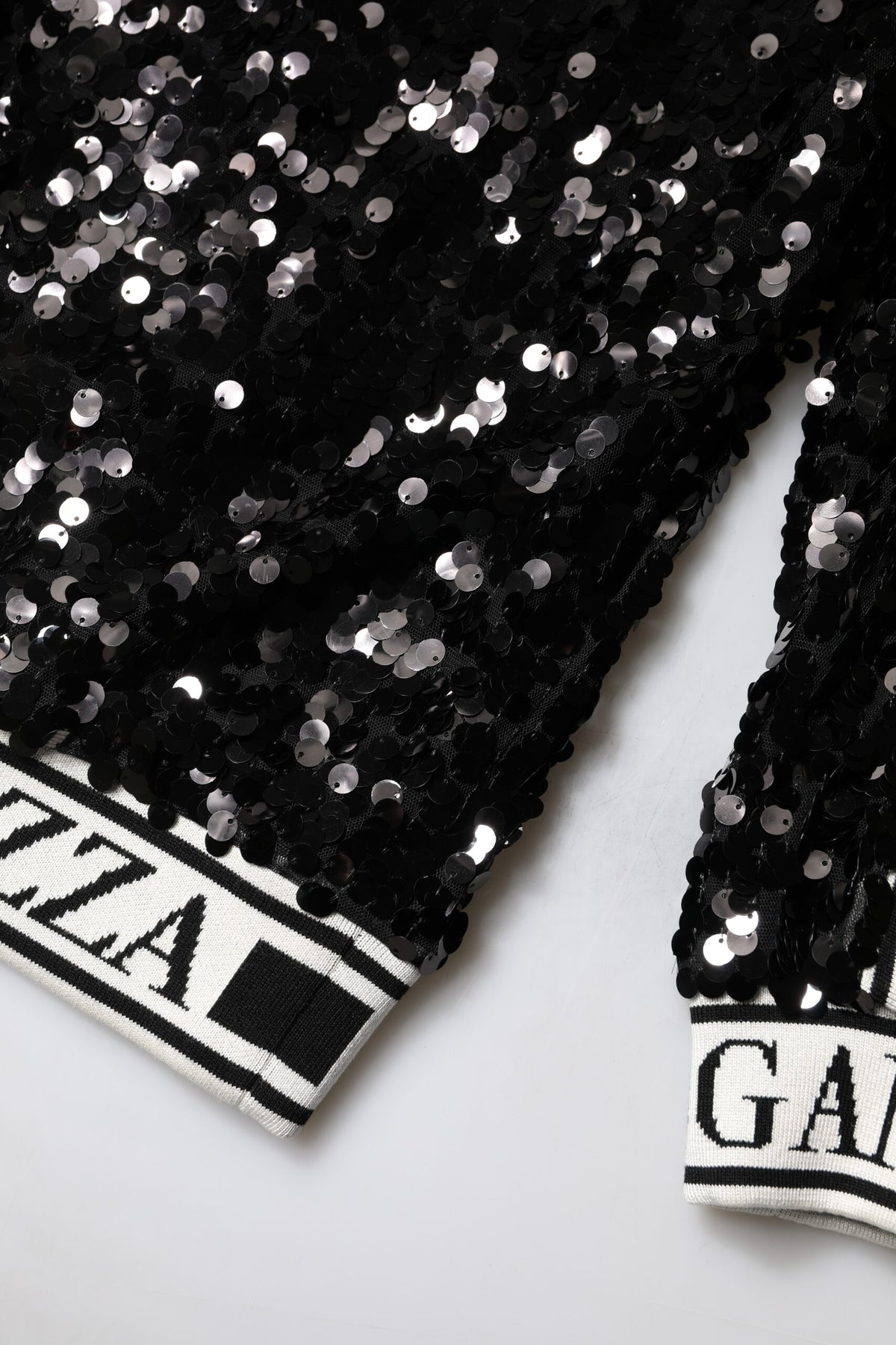 Dolce & Gabbana Black DG Queen Sequin Sweater