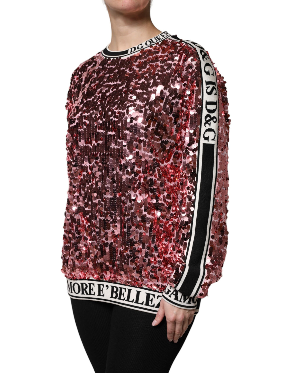 Dolce & Gabbana Rosa DG Queen Pailletten-Pullover