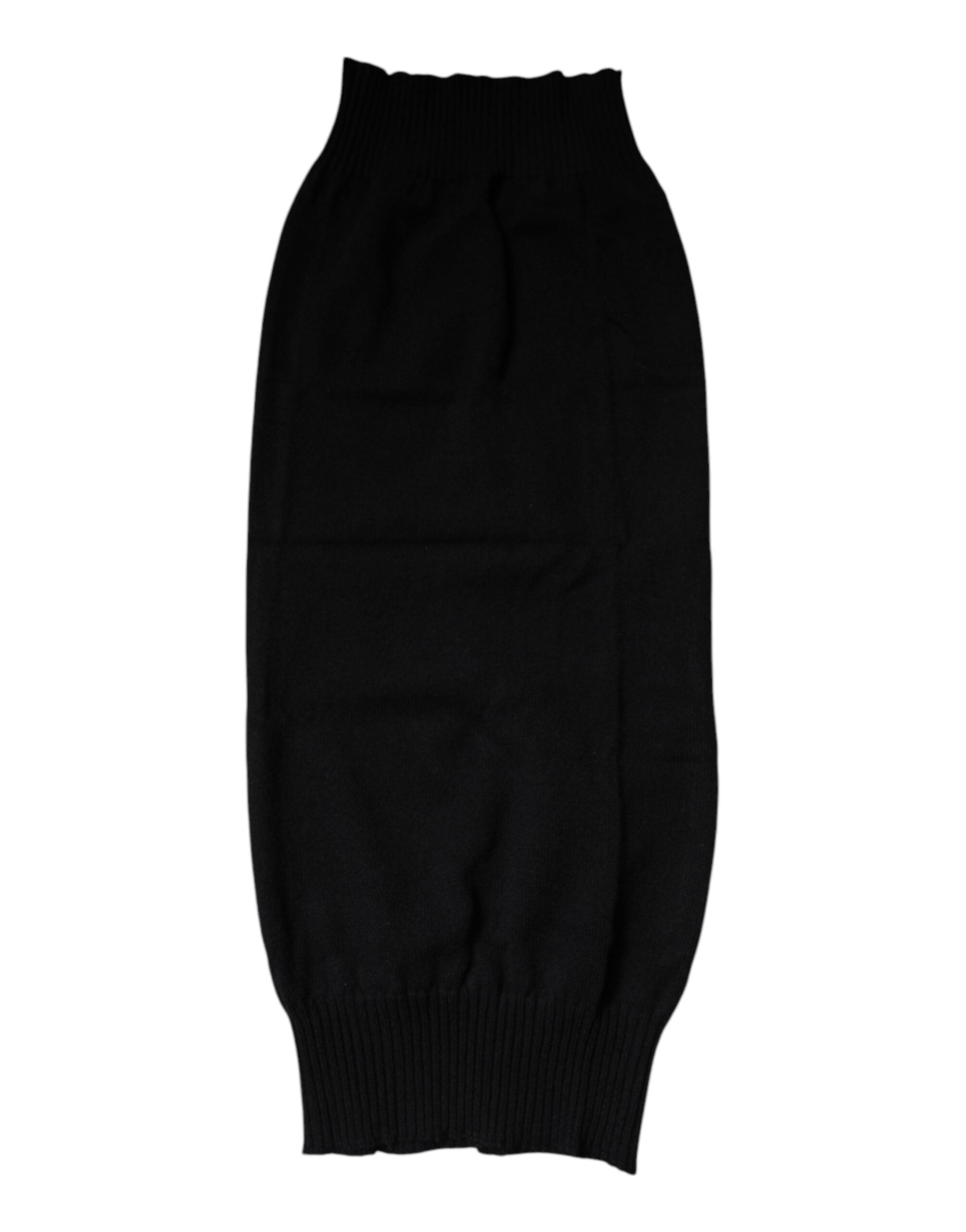 Dolce & Gabbana Schwarzer Kaschmir Strick-Halswärmer Foulard-Schal