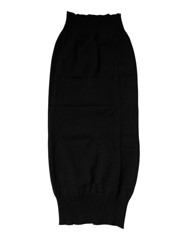 Dolce & Gabbana Schwarzer Kaschmir Strick-Halswärmer Foulard-Schal