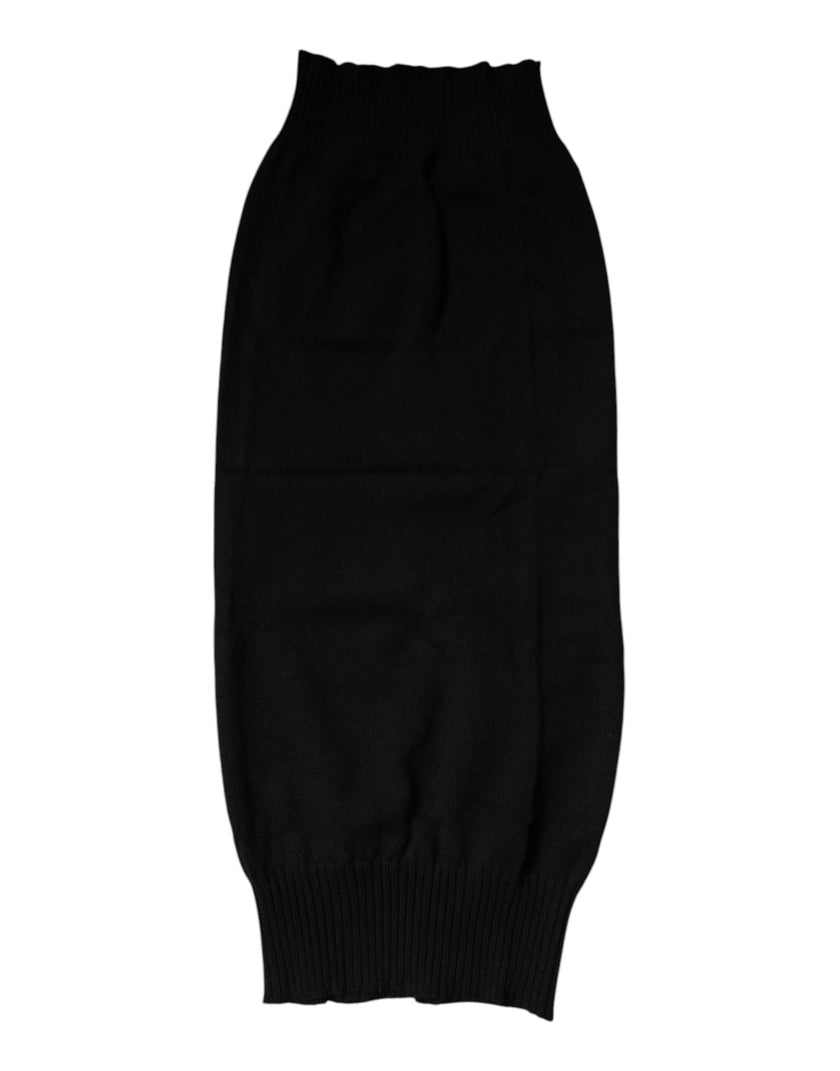 Dolce & Gabbana Schwarzer Kaschmir Strick-Halswärmer Foulard-Schal