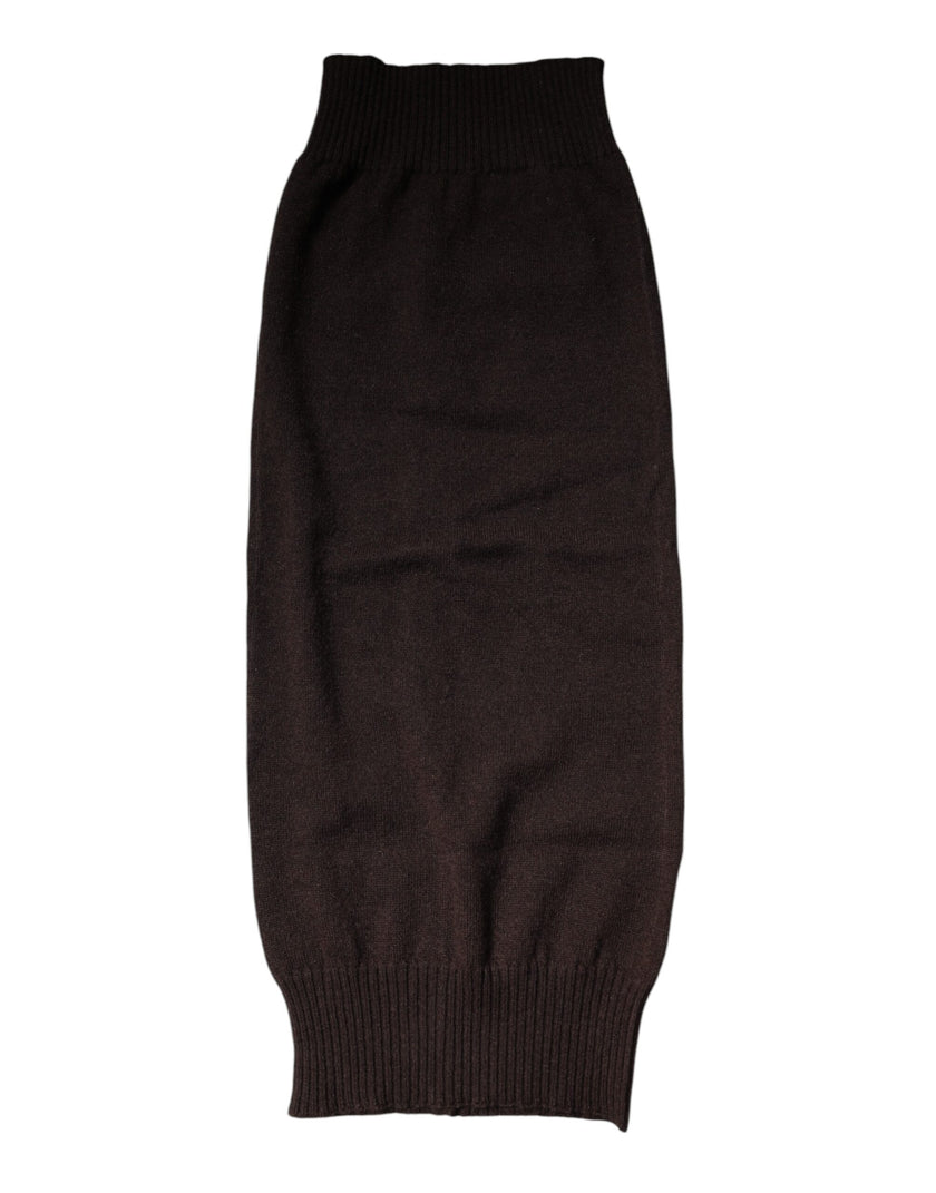 Dolce & Gabbana Brauner Kaschmir-Nackenwärmer gestrickt Foulard-Schal