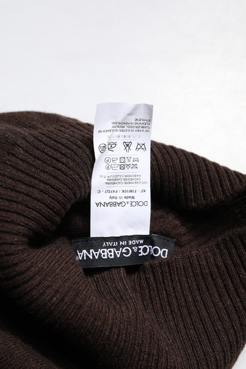 Dolce & Gabbana Brauner Kaschmir-Nackenwärmer gestrickt Foulard-Schal