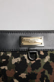 Dolce & Gabbana Multicolor Leopard Jacquard Print Logo Plaque Pouch Tasche