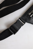 Dolce & Gabbana Schwarzes Kalbsleder Logo Plaque Gürtel Taille Männer Fanny Pack Tasche