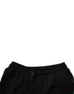 Dolce & Gabbana Schwarze Bermudashorts aus Baumwolle mit Logo und Blumendruck