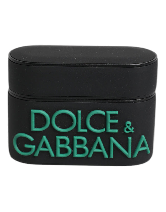 Dolce & Gabbana Schwarz Orange Silikon geprägtes Logo Airpods Case