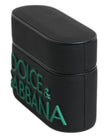 Dolce & Gabbana Schwarz Orange Silikon geprägte Logo Airpods Fall