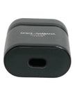 Dolce & Gabbana Grünes Kalbsleder Logo Druck Flip Halter Airpods Fall
