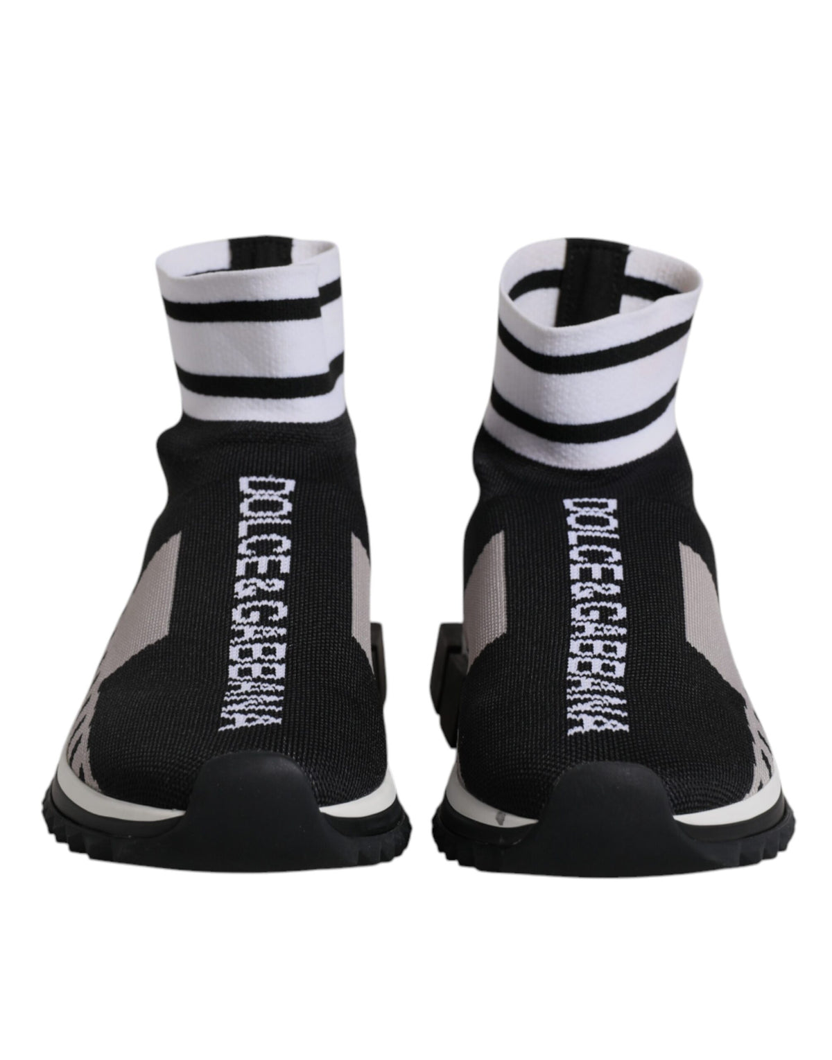 Dolce & Gabbana Schwarz Grau Sorrento Socken Frauen Turnschuhe Schuhe