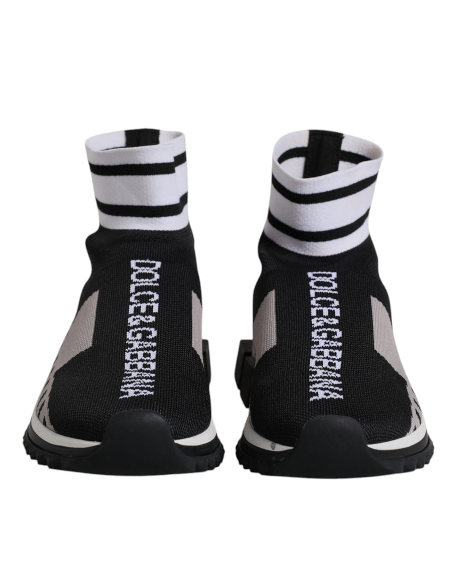 Dolce & Gabbana Black Grey Sorrento Socks Women's Sneakers Shoes