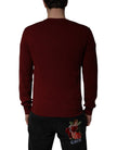 Dolce & Gabbana Kastanienbrauner Kaschmir-Pullover mit V-Ausschnitt für Männer