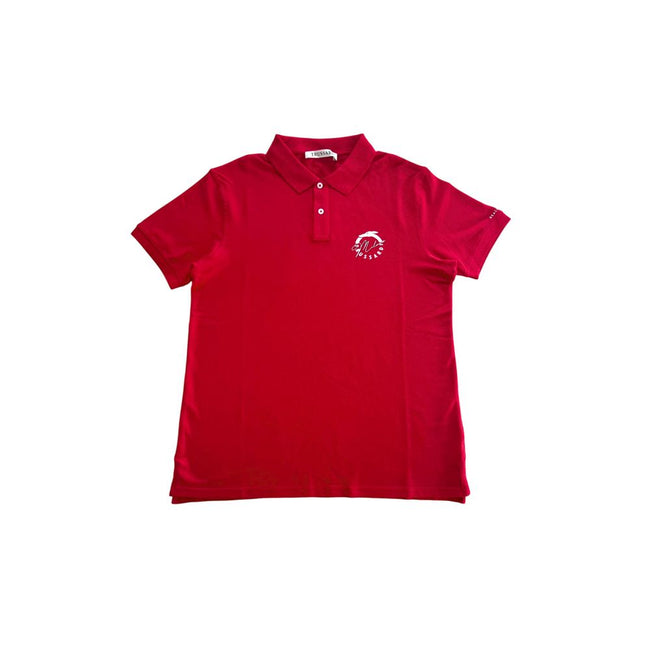 Trussardi Beachwear Rotes Herren-Poloshirt aus Baumwolle