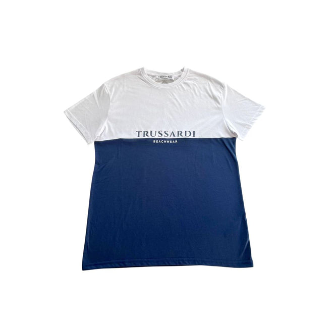 Trussardi Beachwear Blu Baumwoll-T-Shirt für Herren