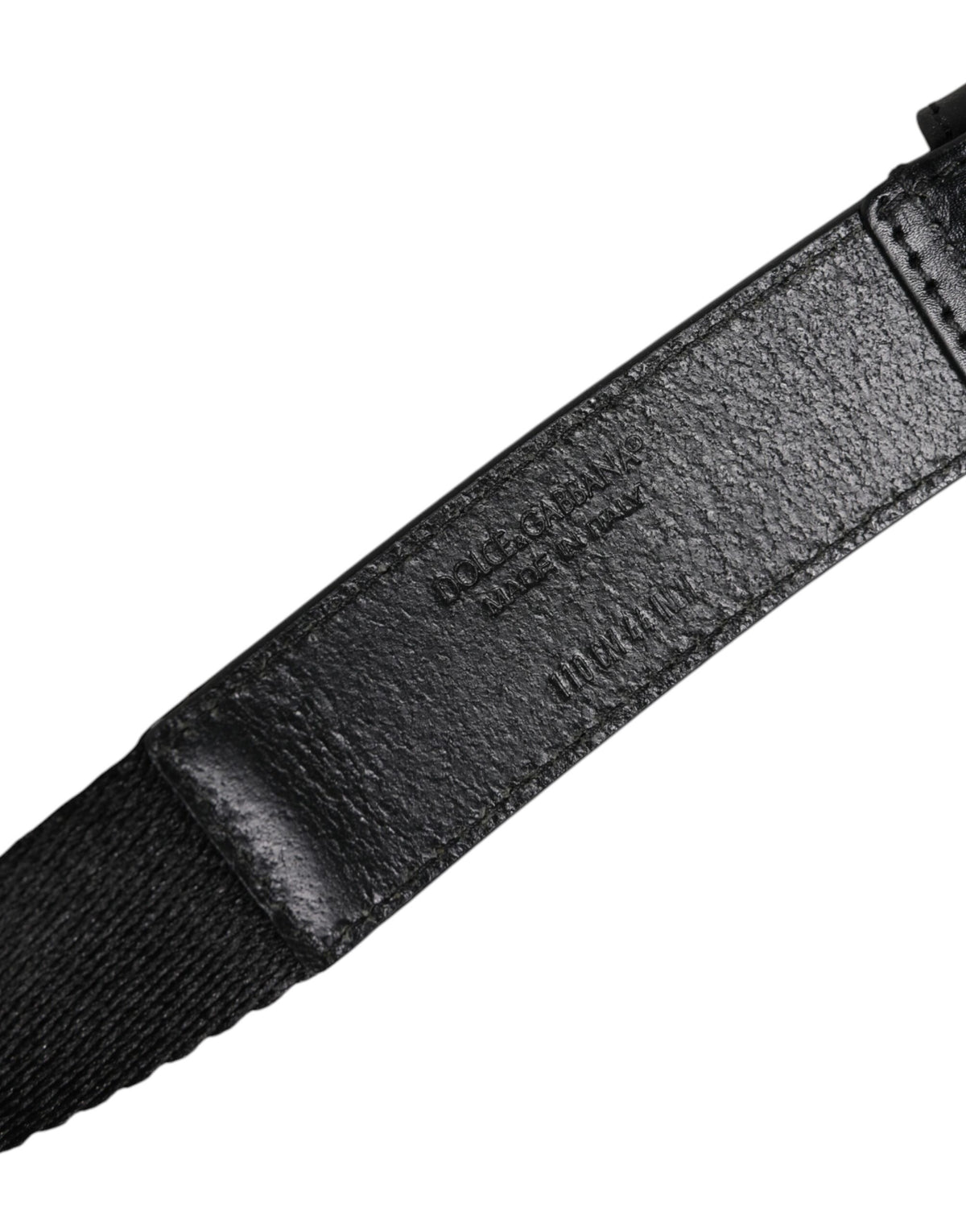 Dolce & Gabbana Black White Printed Belt with Metal Logo Buckle
