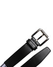 Dolce & Gabbana Schwarzer weißer bedruckter Gürtel mit Metall-Logo-Schnalle
