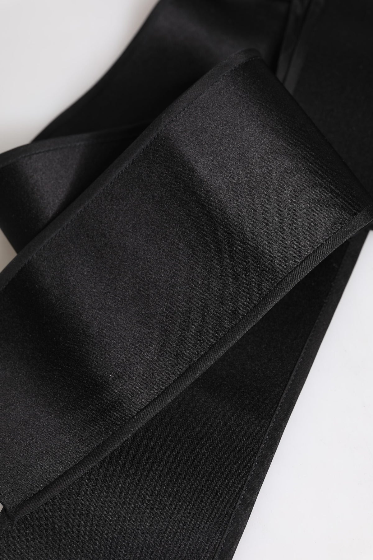 Dolce & Gabbana Schwarzer breiter Satin-Taillengürtel