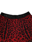 Dolce & Gabbana Rote Bermudashorts mit Leopardenmuster aus Viskose