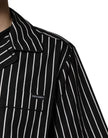 Dolce & Gabbana Schwarz Weiß Streifen Baumwolle Männer Pyjama Set Nachtwäsche