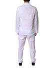 Dolce & Gabbana Weißes Baumwollhemd Hose Pyjama Set Schlafanzug