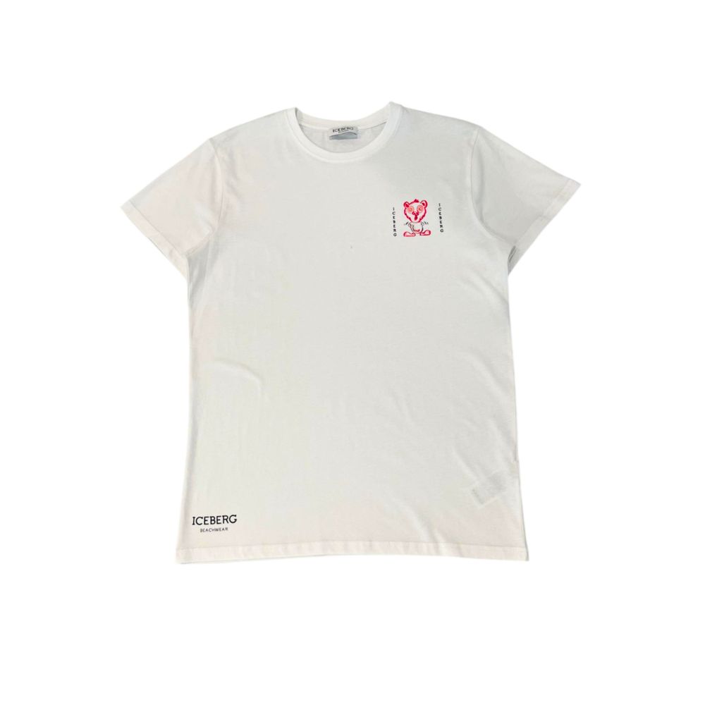 Iceberg Weißes Baumwoll-T-Shirt für Herren