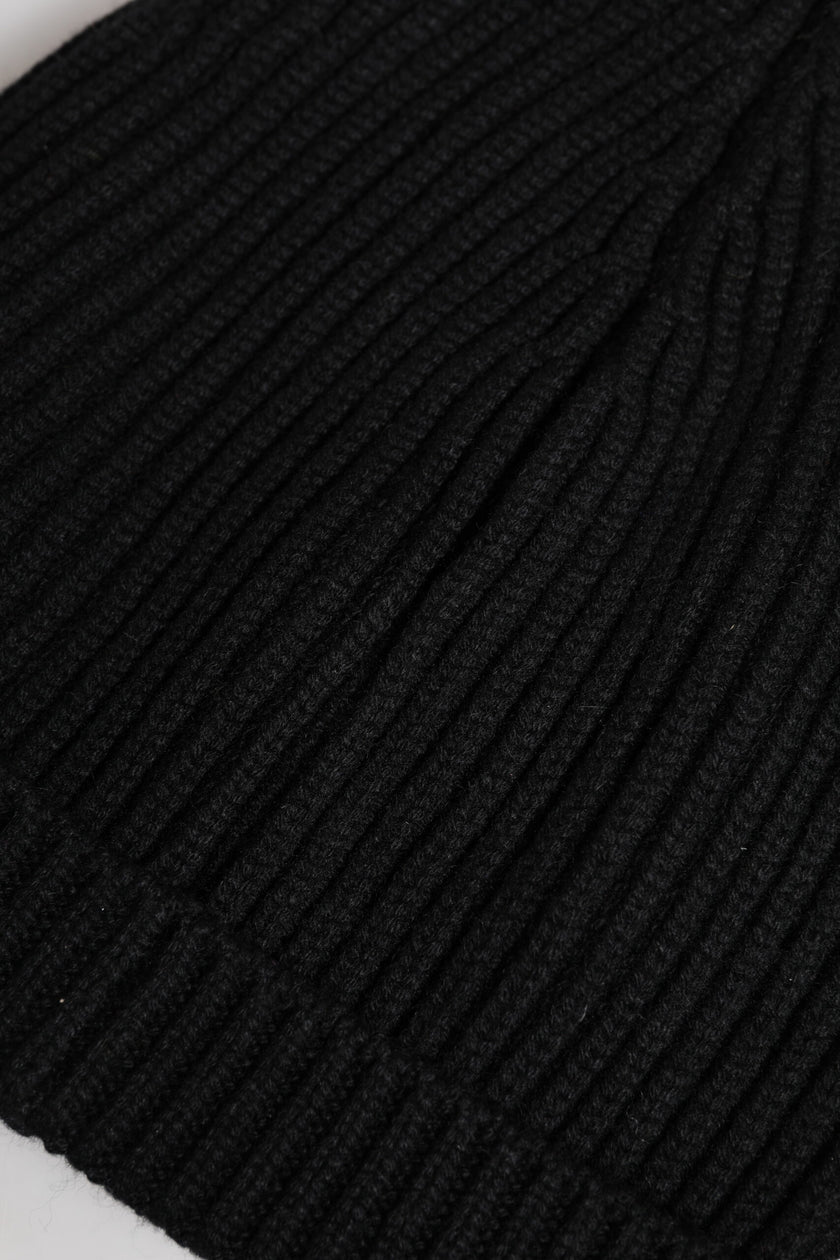 Dolce & Gabbana Schwarze Kaschmir-Strickmütze Winter Beanie