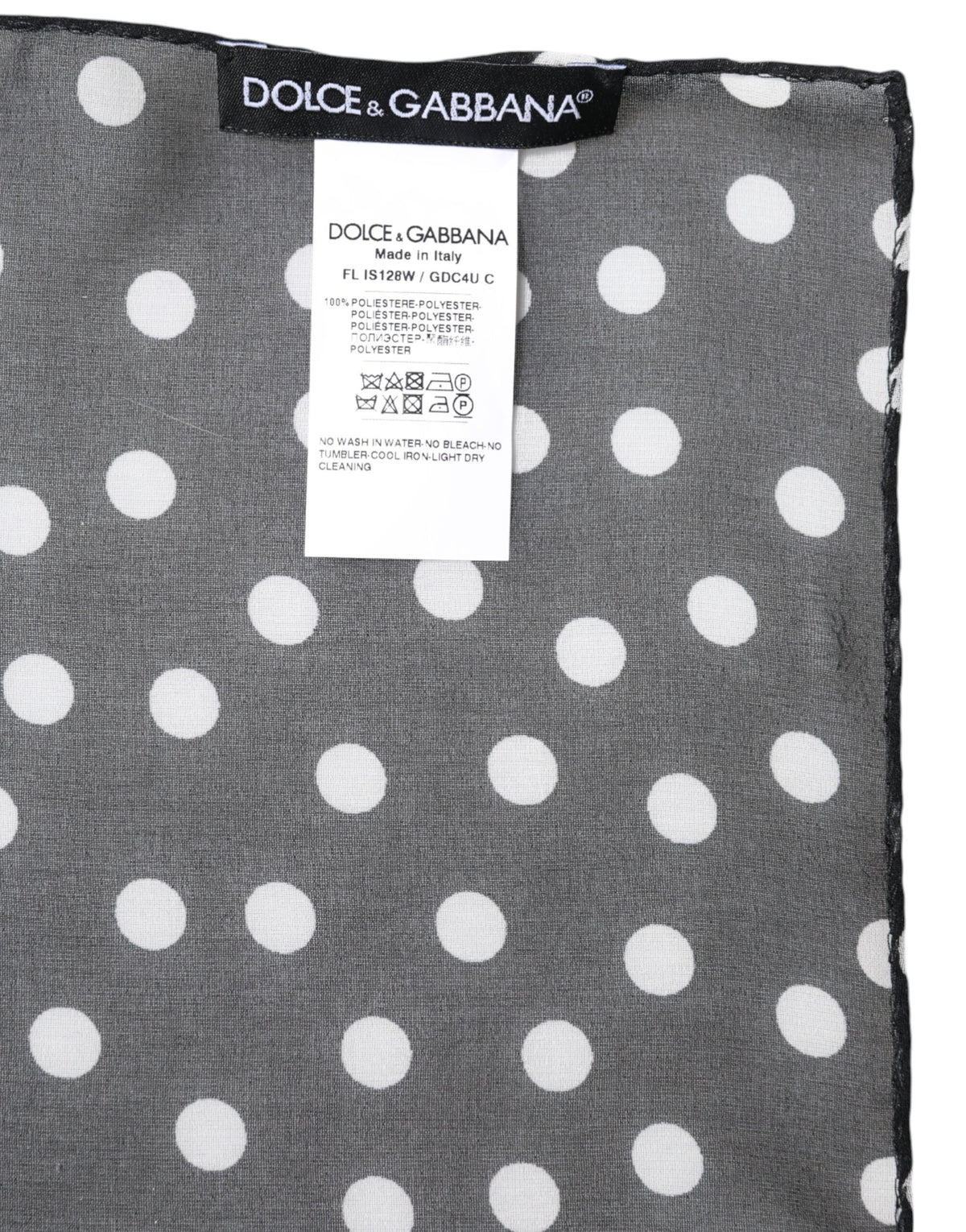 Dolce & Gabbana Schwarzer gepunkteter Polyester-Wickeltuchschal