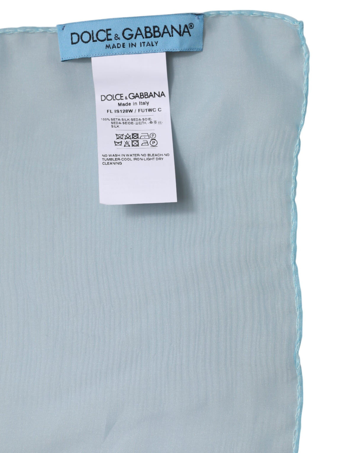 Dolce & Gabbana Light Blue Silk Rectangular Wrap Scarf