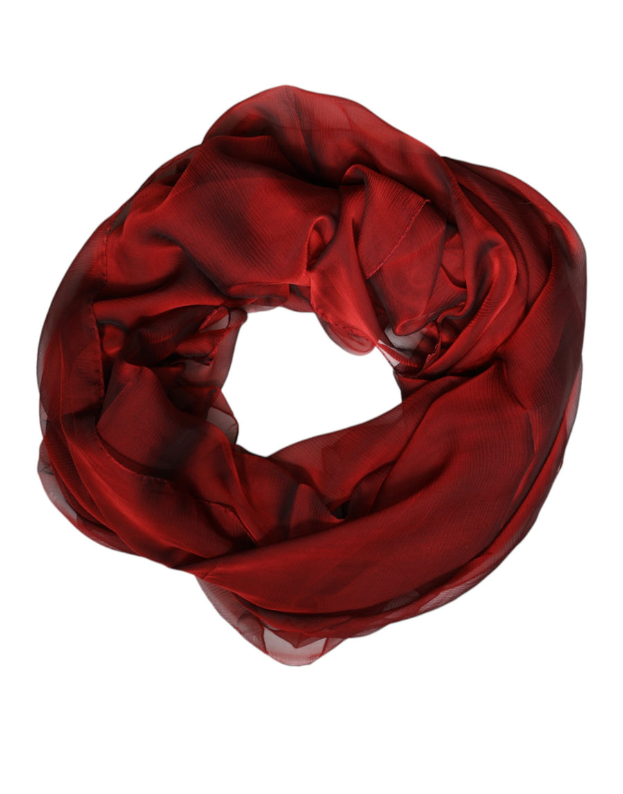 Dolce & Gabbana Roter Seidenschal Rechteck Damen Wickelschal