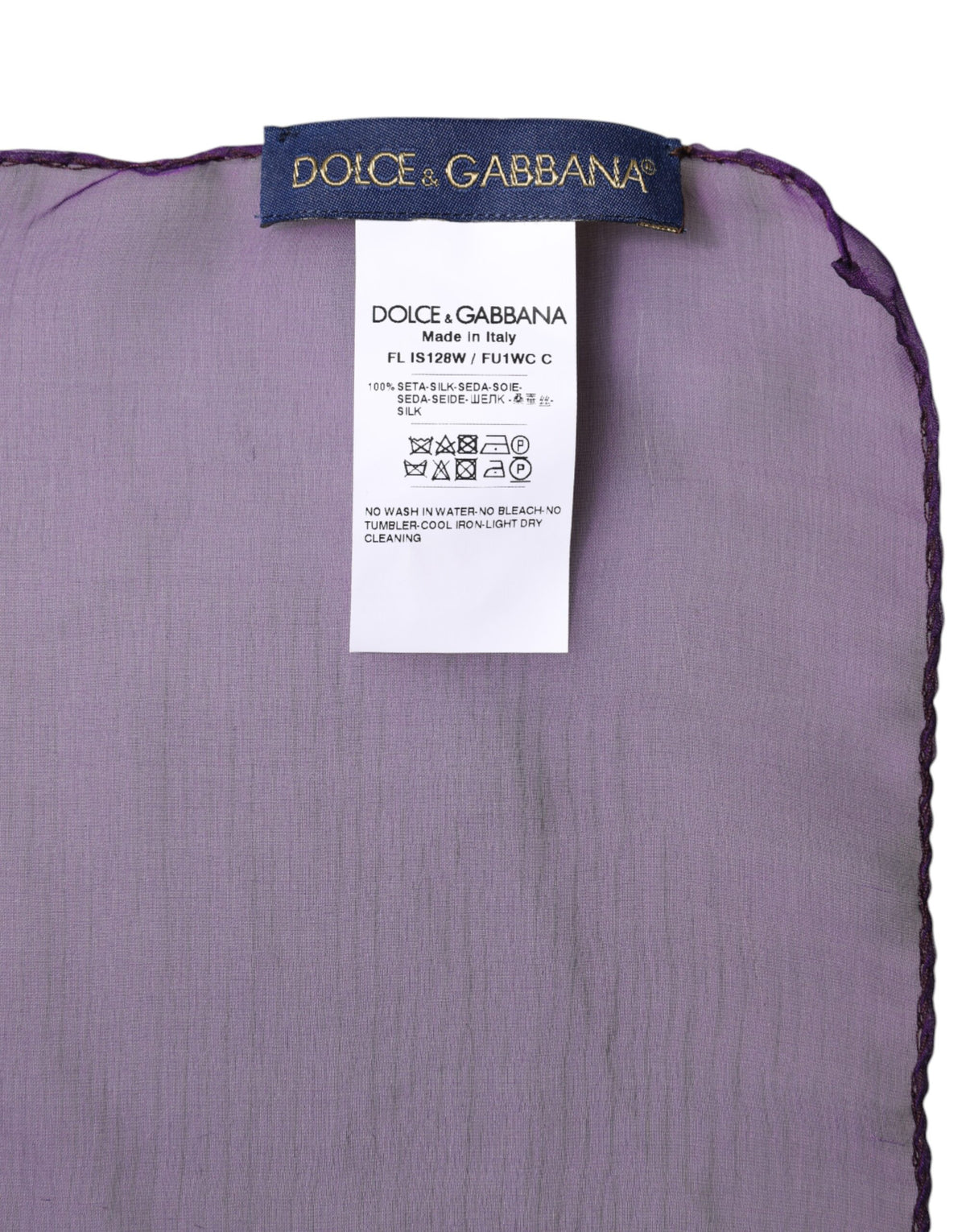 Dolce & Gabbana Purple Silk Scarf Rectangle Wrap Scarf